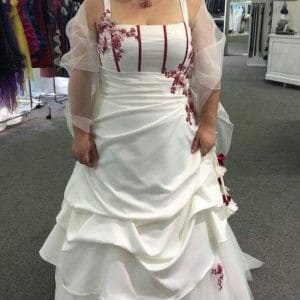 Robe mariage grande taille ivoire et rouge