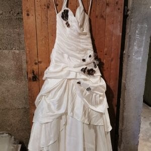 Robe de marié à fleur marron