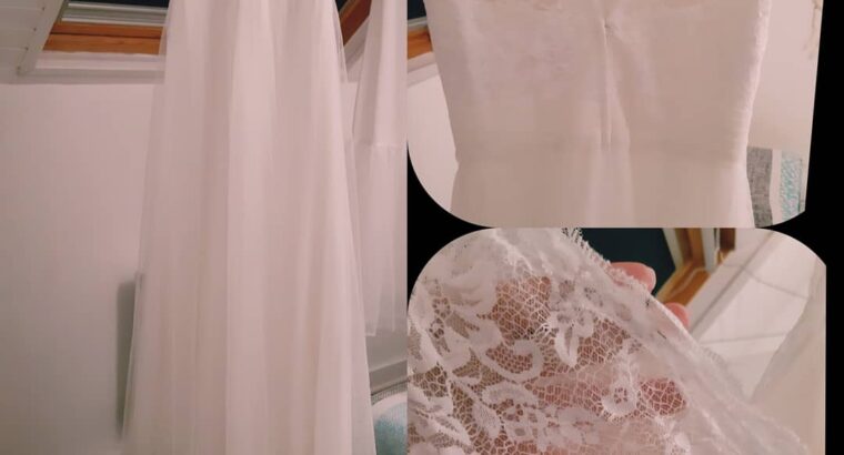 Robe de mariée avec voile et jupon
